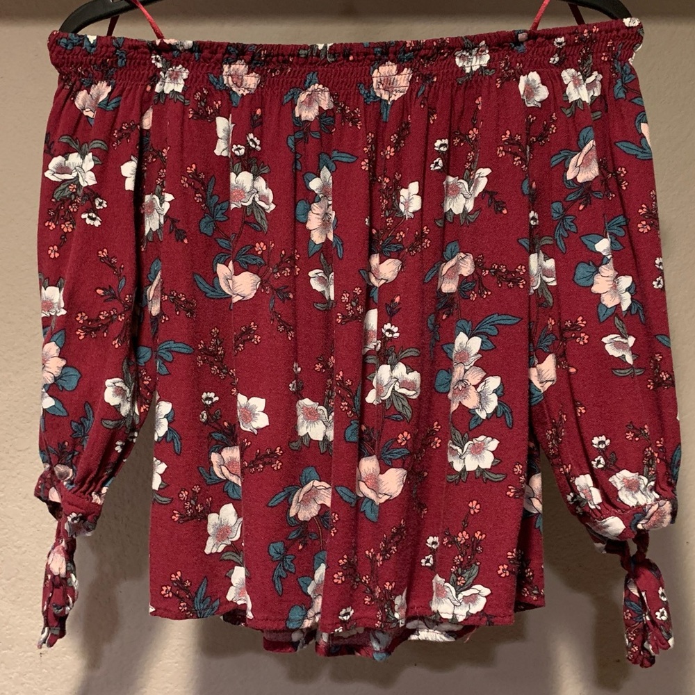 Off the shoulder floral blouse